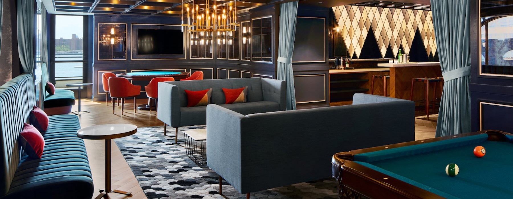 resident lounge with ample lighting