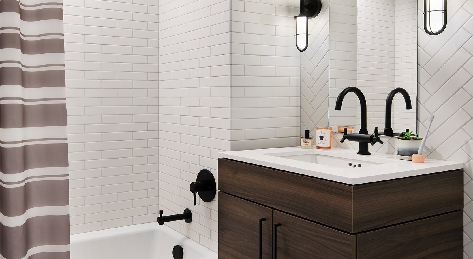 Bathroom bathroom with tub style shower